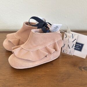 Janie and Jack Blush Ruffle Baby Boots